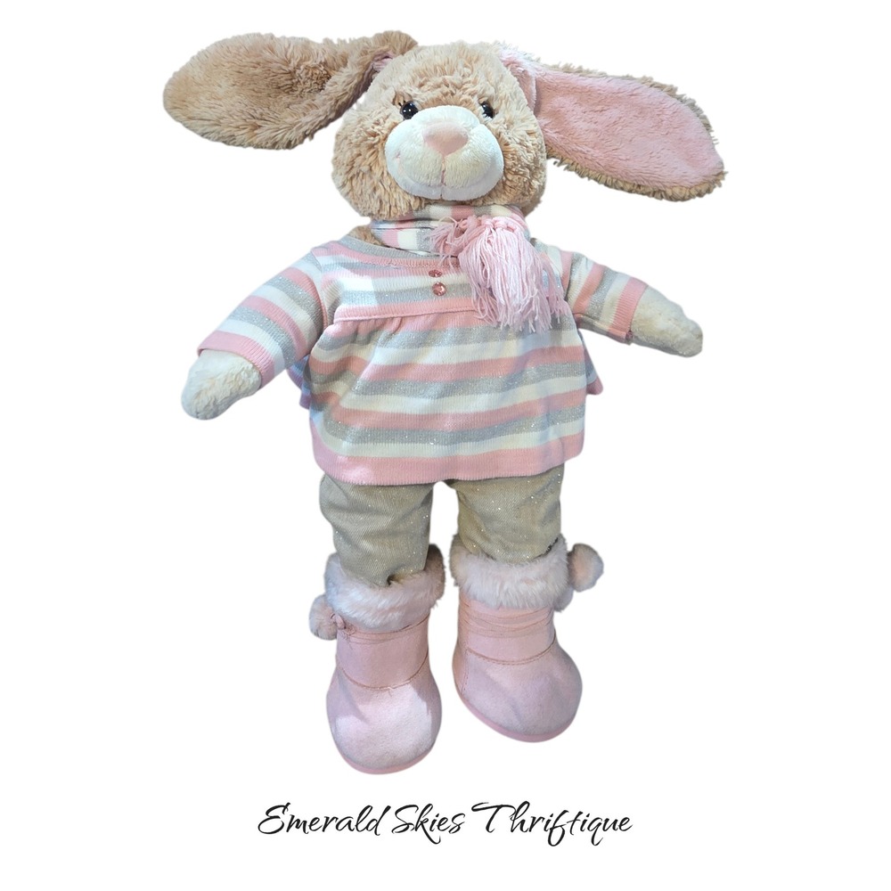 Build a bear tan bunny with winter outfit. Free shipping